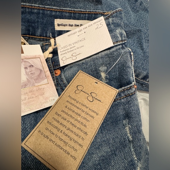 Jessica Simpson Blue Streak Spotlight Straight Ongoing, distressed/Ripped Jeans - Picture 11 of 16
